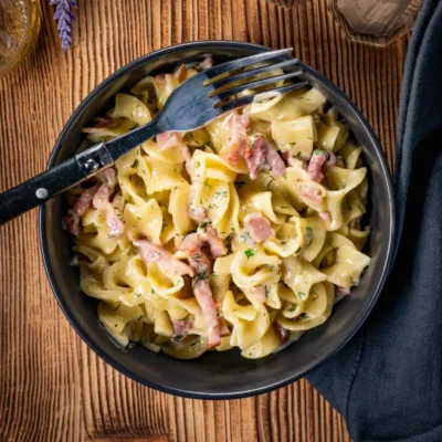 Pasta Alla-Panna Full top view