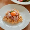 Pasta Carbonara full top view