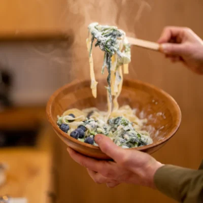 Pasta Gorgonzola top view